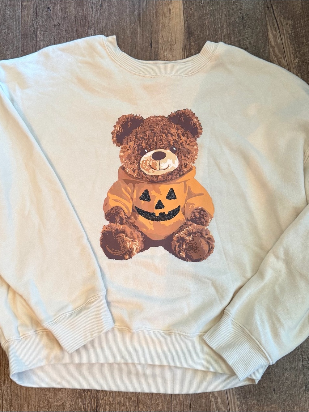 Grayson Threads Sweatshirt with Teddy & Pumpkin Hoodie small Halloween